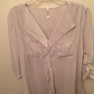 Flowy Light Gray Blouse